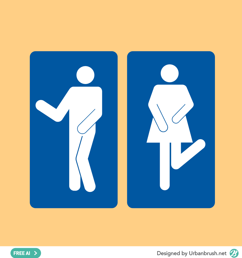 화장실 표시 일러스트 Ai 무료다운로드 Free Toilet Sign - Urbanbrush