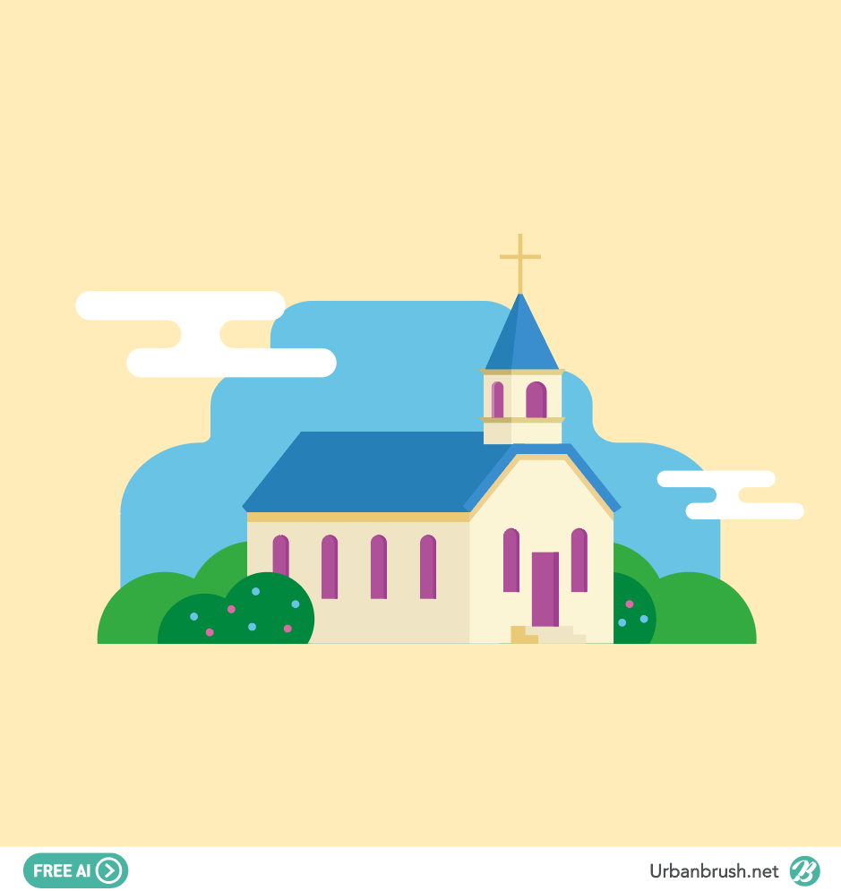 교회 일러스트 Ai 무료다운로드 Free Church Illustration - Urbanbrush