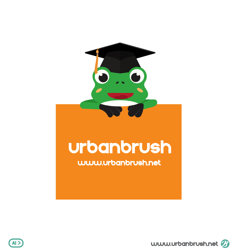 개구리 학사모 일러스트 Ai 무료다운로드 Free Frog Teacher Vector - Urbanbrush