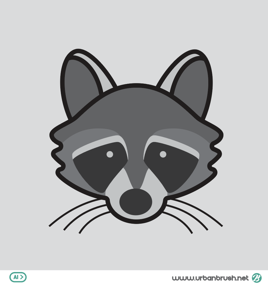 너구리 일러스트 Ai 무료다운로드 Free Raccoon Illustration Download - Urbanbrush