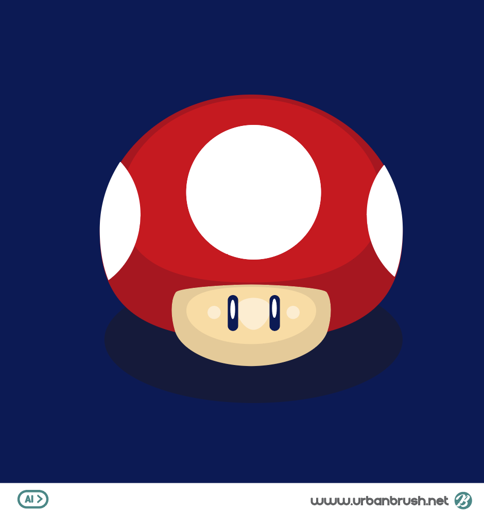 슈퍼마리오 버섯 일러스트 Ai 무료다운로드 Free Super Mario Mushroom - Urbanbrush
