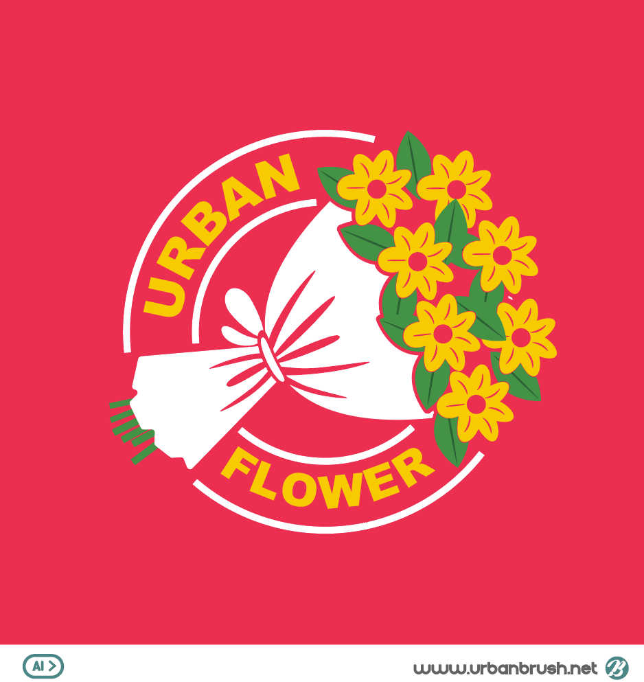 꽃집로고 일러스트 Ai 무료다운로드 Free Flower Shop Logo - Urbanbrush