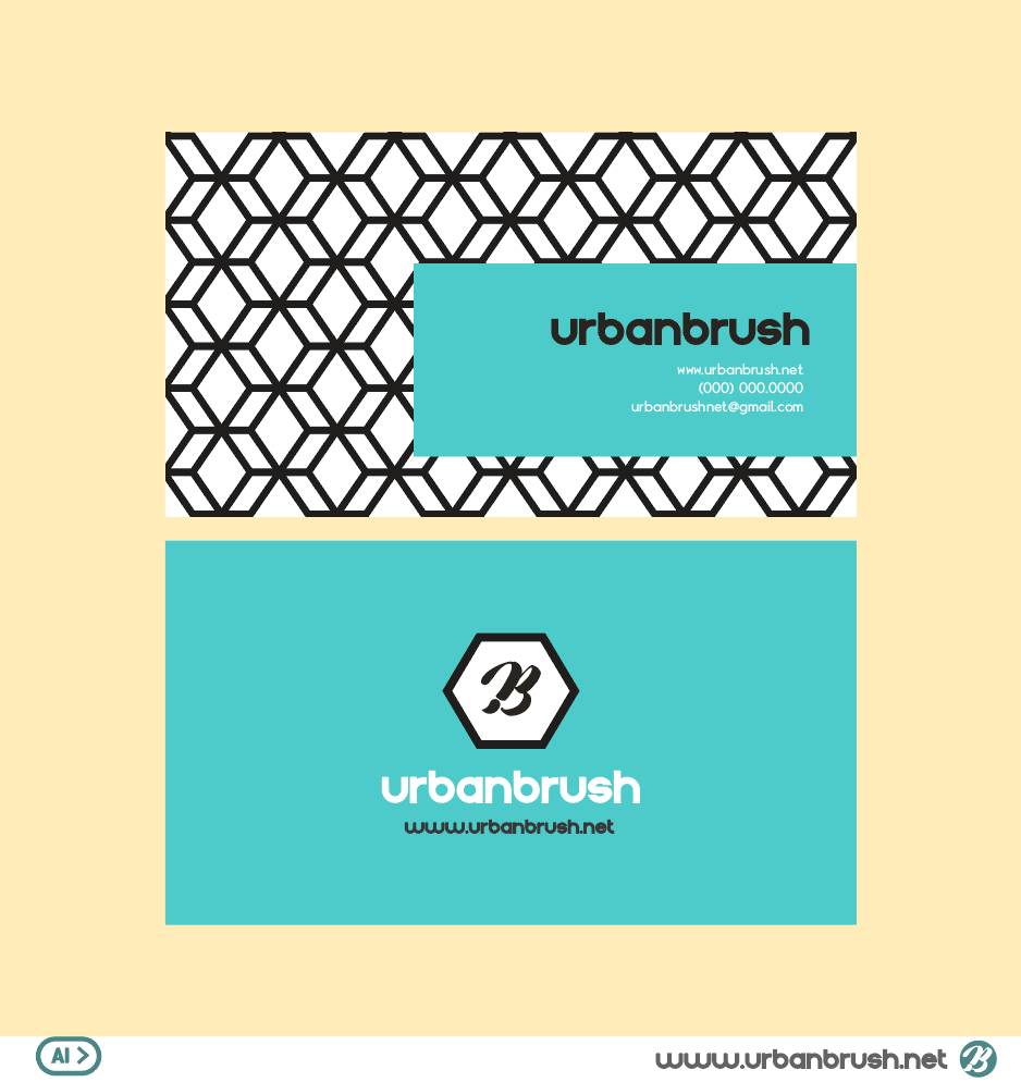 큐브 명함 일러스트 Ai 무료다운로드 Free Cube Business Card Vector - Urbanbrush