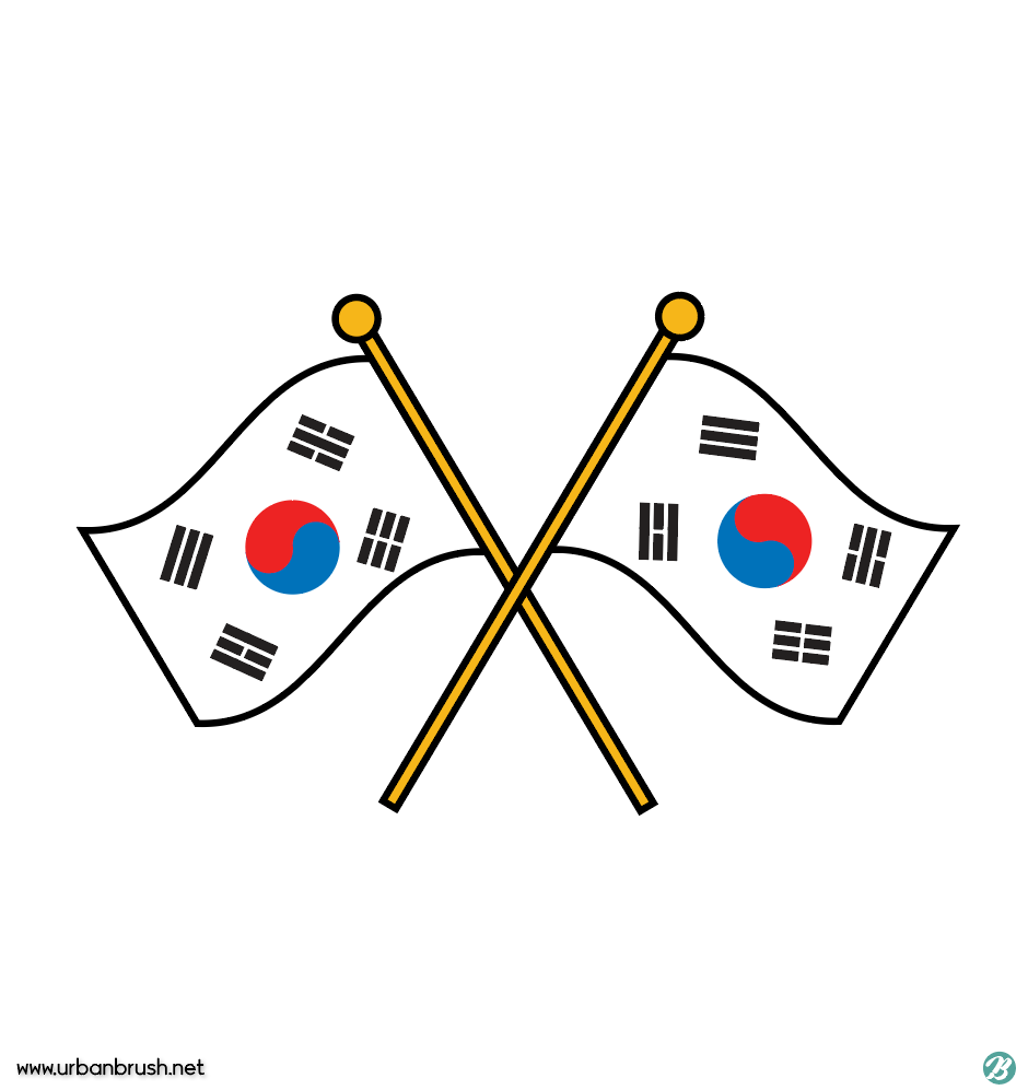 태극기 일러스트 Ai 무료다운로드 Free Korean Flag Vector - Urbanbrush