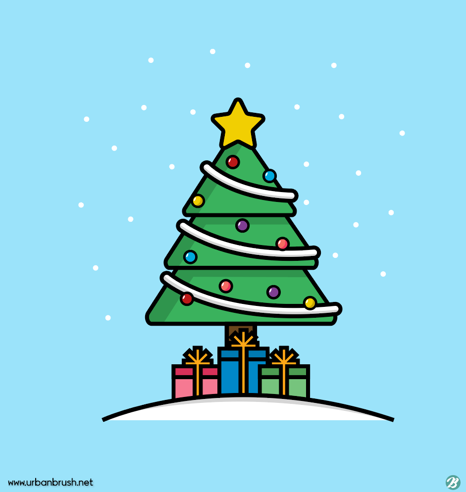 크리스마스트리 일러스트 Ai 무료다운로드 Free Christmas Tree Image Vector - Urbanbrush