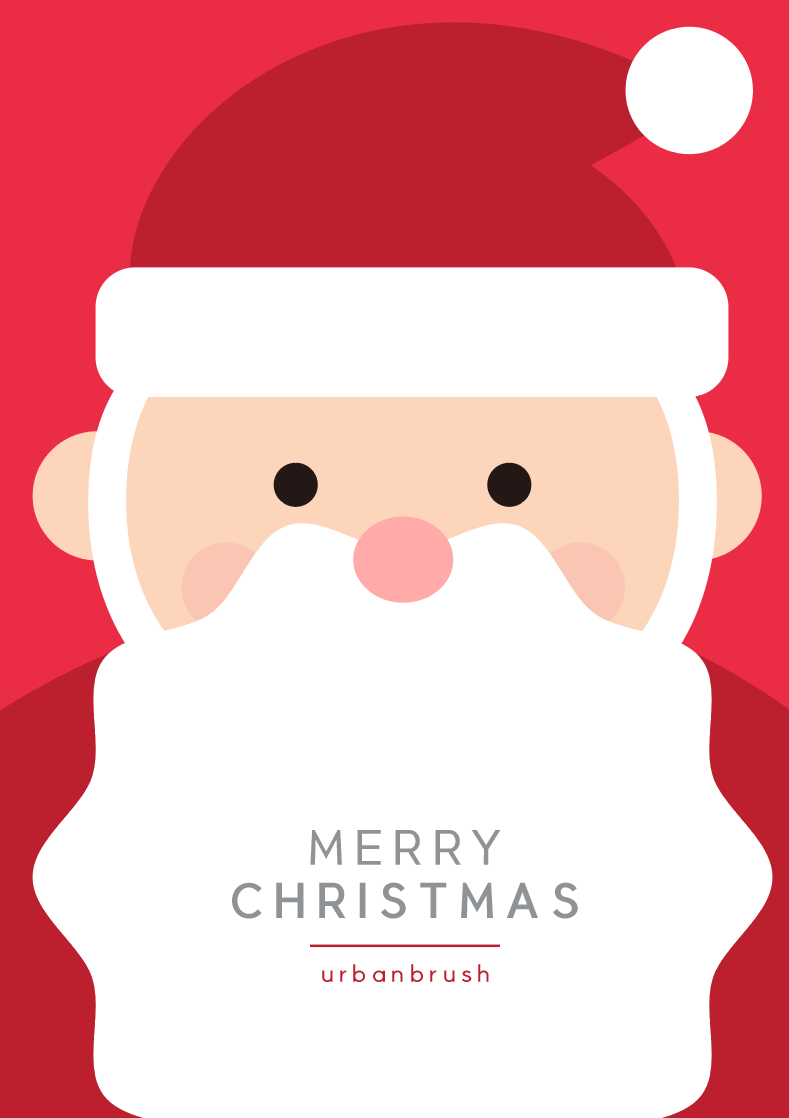 크리스마스 산타카드 일러스트 Ai 무료다운로드 Free Christmas Santa Card - Urbanbrush