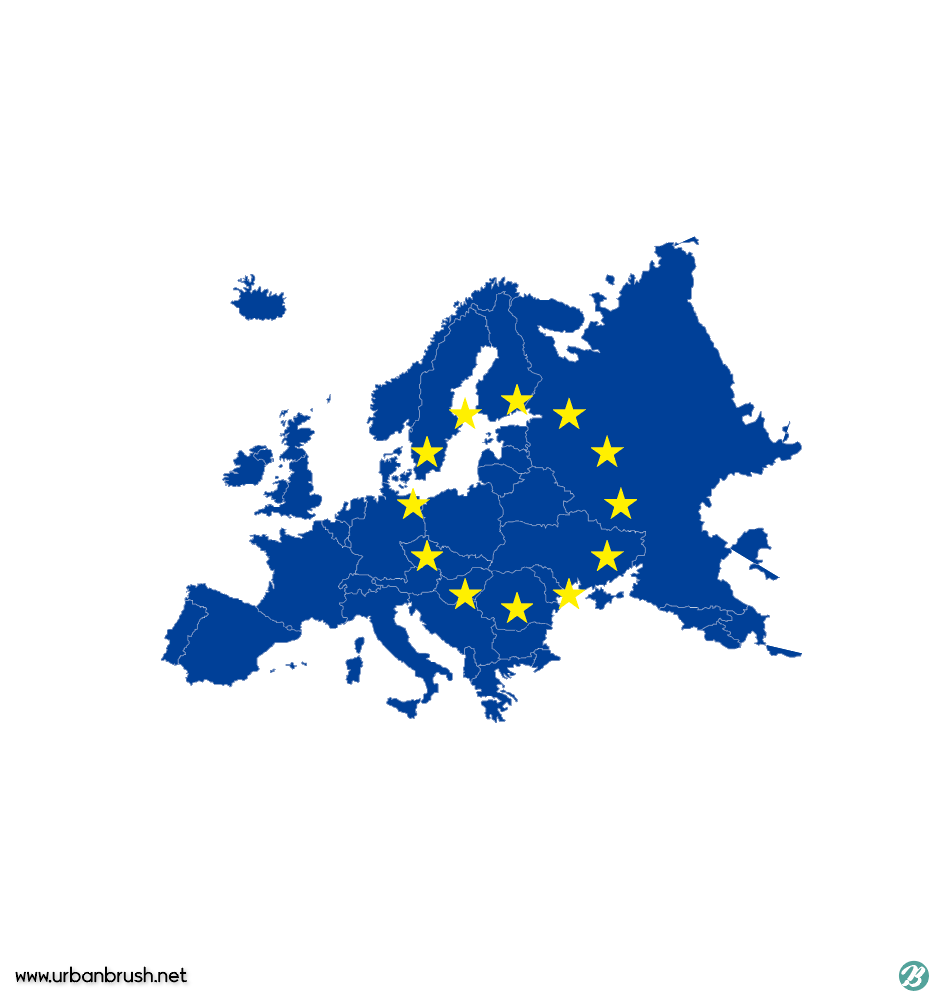 유럽 지도 일러스트 Ai 무료다운로드 Free Europe Map Vector - Urbanbrush