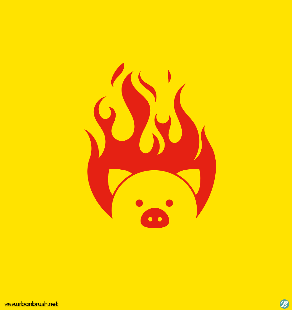 ilustração de porco em chamas ai download grátis vetor de porco de fogo  grátis - Urbanbrush