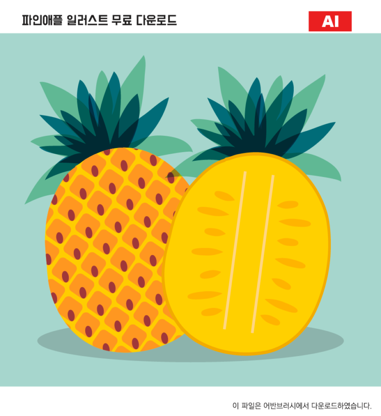 파인애플 일러스트 백터 ai 다운로드 - pineapple
