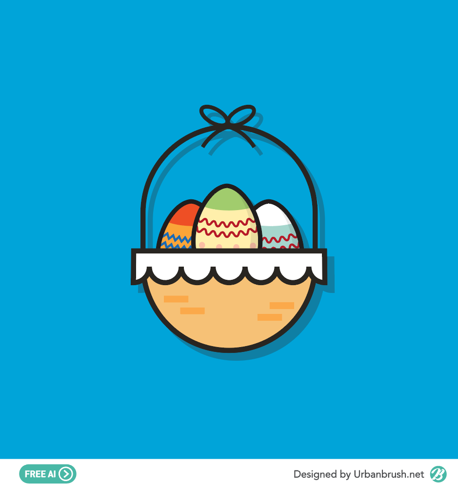 부활절 계란바구니 일러스트 Ai 무료다운로드 Free Easter Egg Vector - Urbanbrush