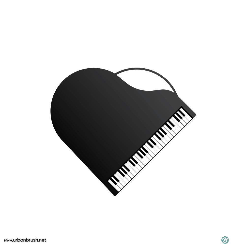 피아노 하트 일러스트 ai 무료다운로드 free piano heart vector - Urbanbrush