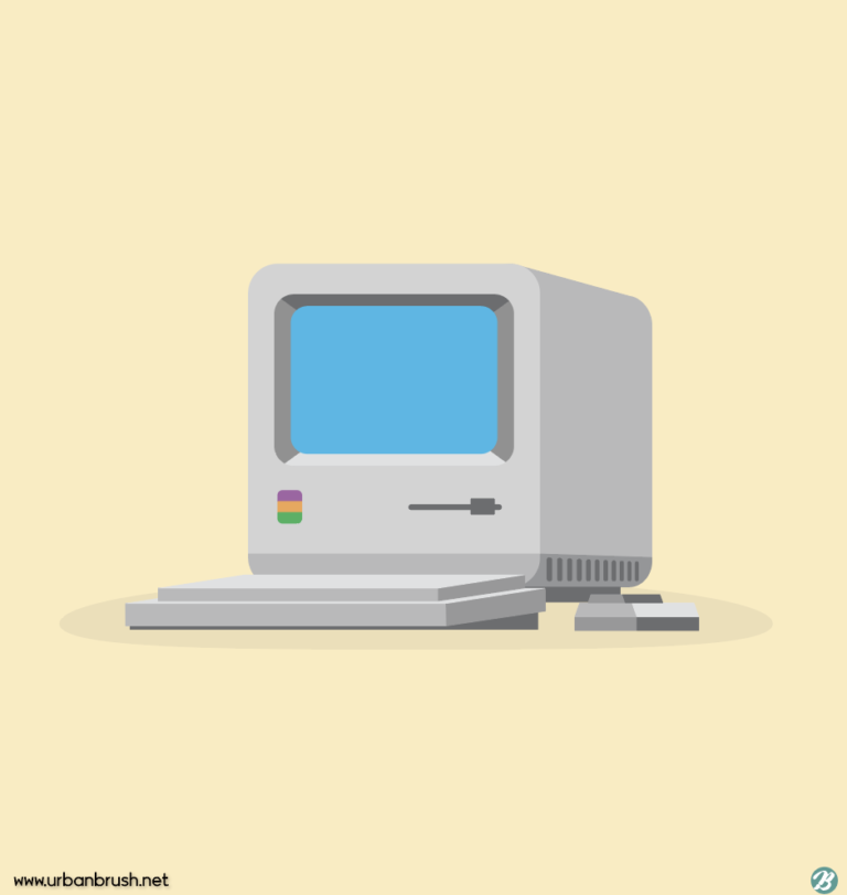 구형 맥 컴퓨터 일러스트 백터 ai 다운로드 old mac computer vector - 어반브러시