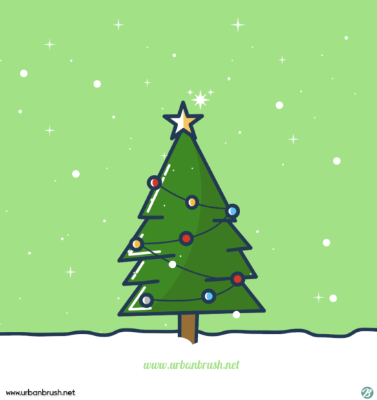 크리스마스트리 배경 일러스트