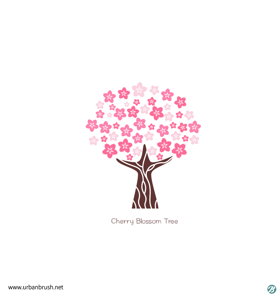 벚꽃 나무 일러스트 Ai 무료다운로드 Free Cherry Blossom Tree - Urbanbrush