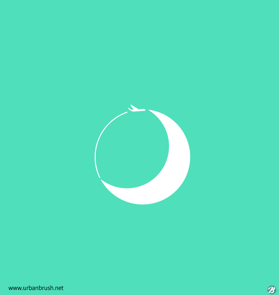 달여행 로고 일러스트 Ai 무료다운로드 Free Moon Travel Logo - Urbanbrush