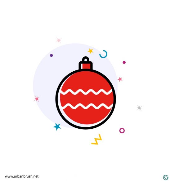 크리스마스볼 카드 일러스트
