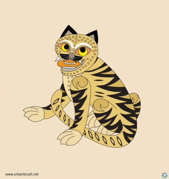 민화 호랑이 일러스트