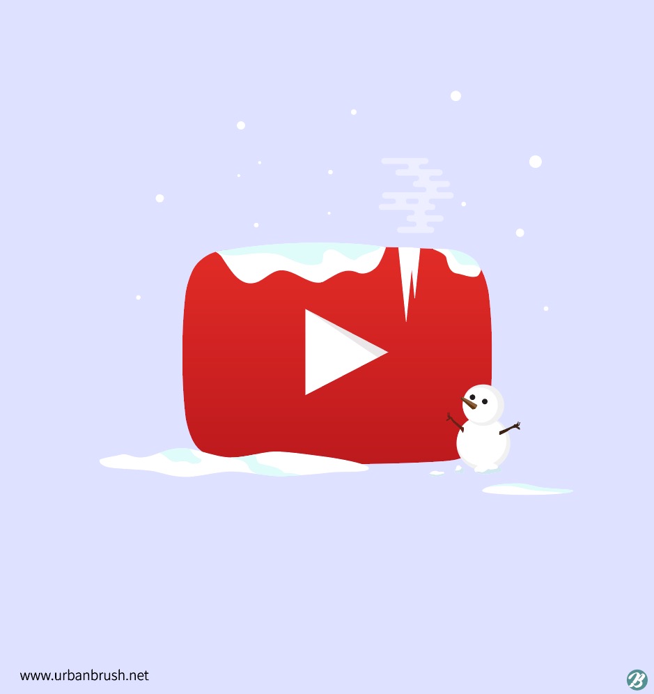 겨울 유튜브 로고 일러스트 Ai 무료다운로드 Free Winter Youtube Logo - Urbanbrush