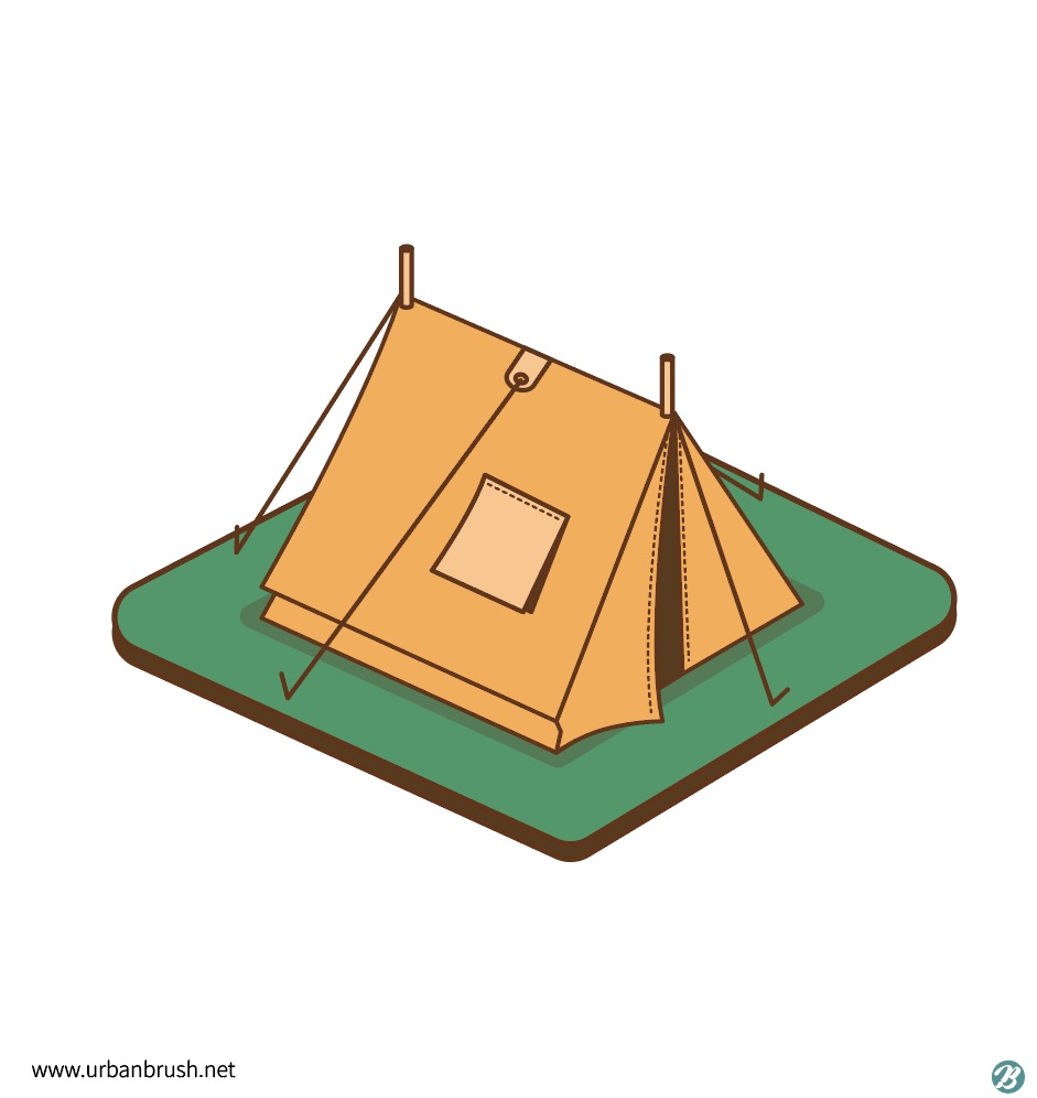 캠핑 텐트 일러스트 Ai 무료다운로드 Free Camping Tent Illustration - Urbanbrush