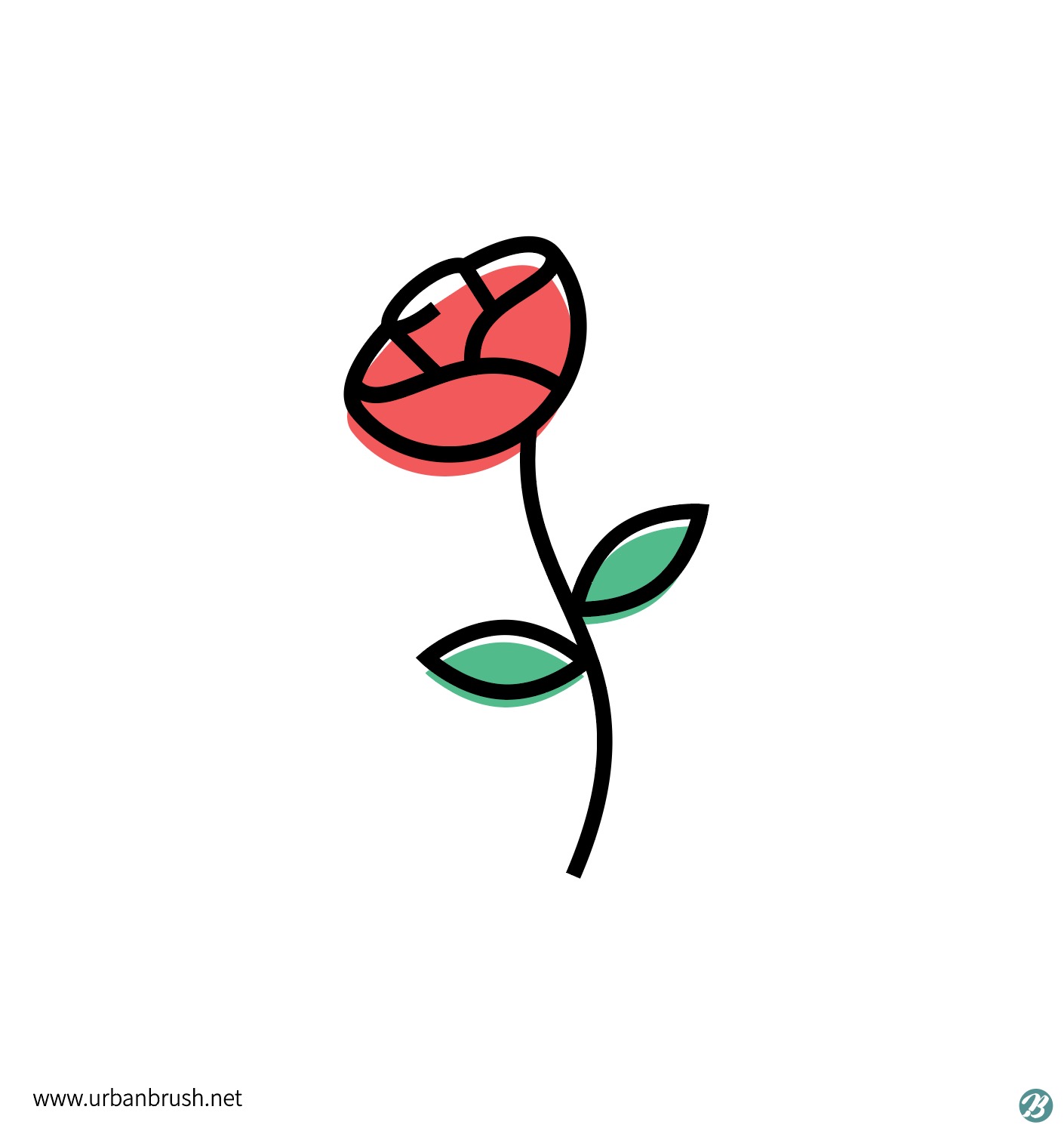 장미 꽃 일러스트 Ai 무료다운로드 Free Rose Flower Vector - Urbanbrush
