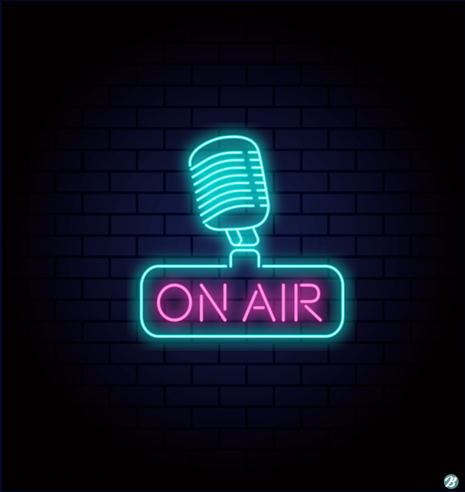 microphone on air neon sign illustration ai download download mic on air  neon vector - Urbanbrush