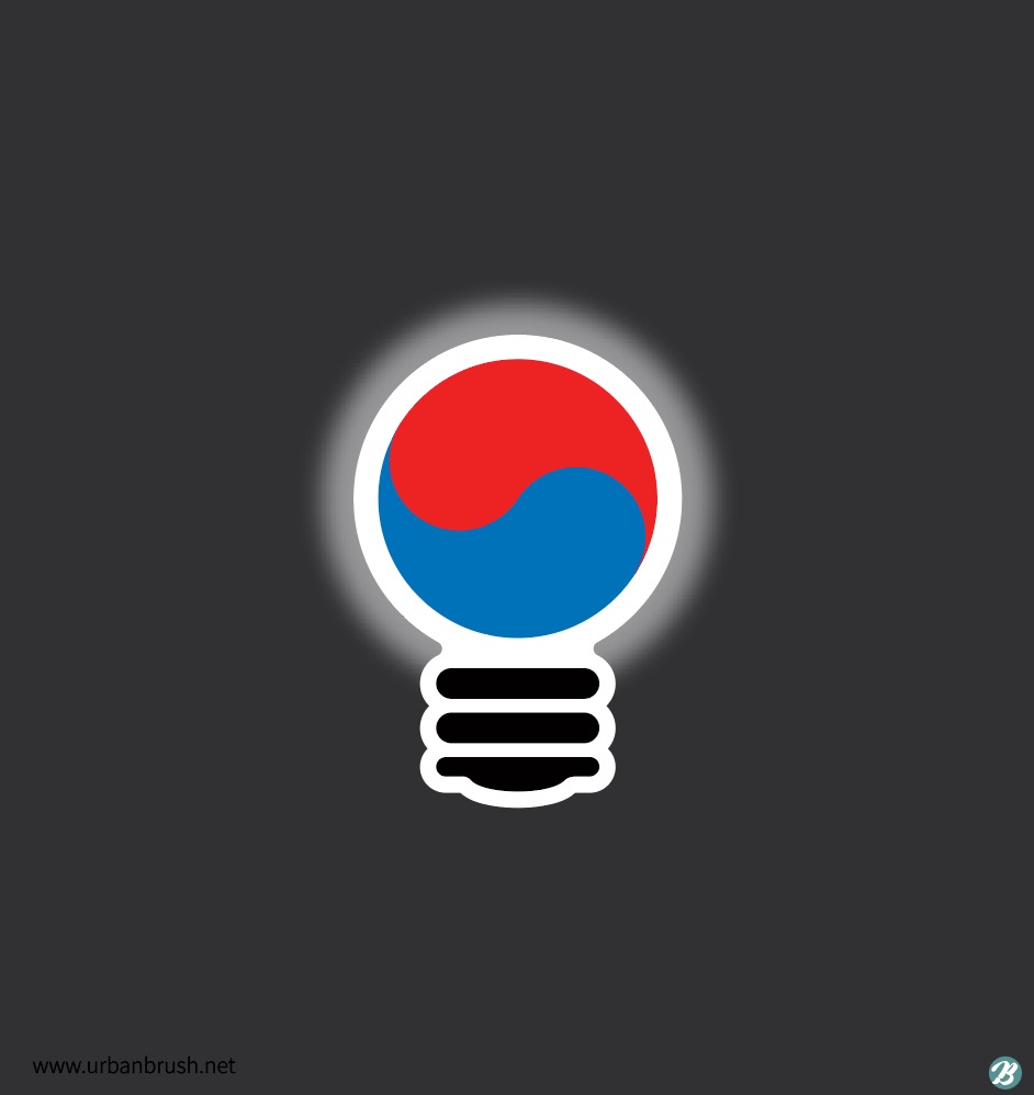 태극기 전구 일러스트 ai 다운로드 download Korean flag light bulb vector ...