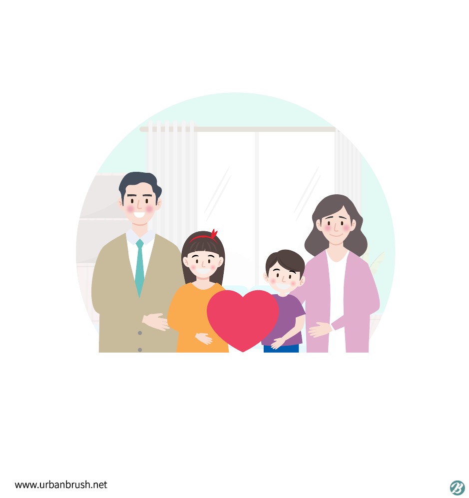 가족 사랑 일러스트 Ai 다운로드 Download Family Love Vector - Urbanbrush