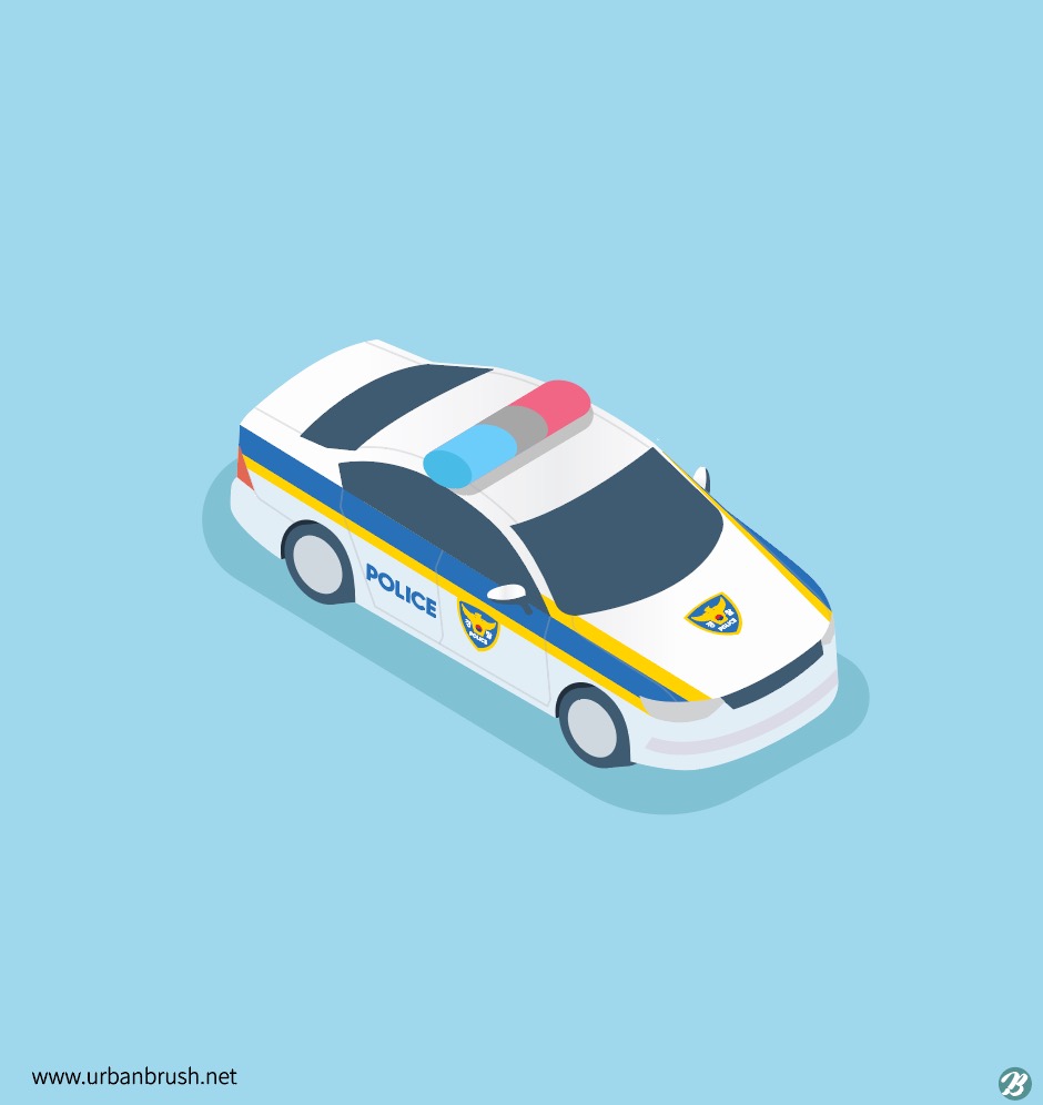 3D 경찰차 일러스트 Ai 다운로드 Download Police Car Vector - Urbanbrush