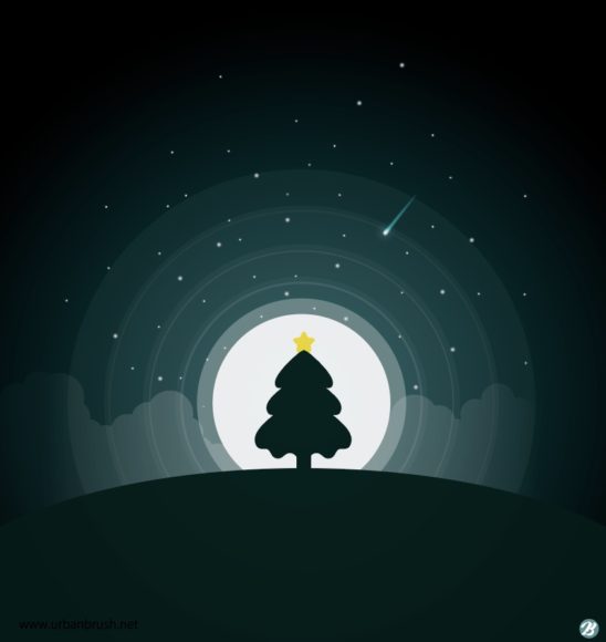 밤하늘 크리스마스 트리
