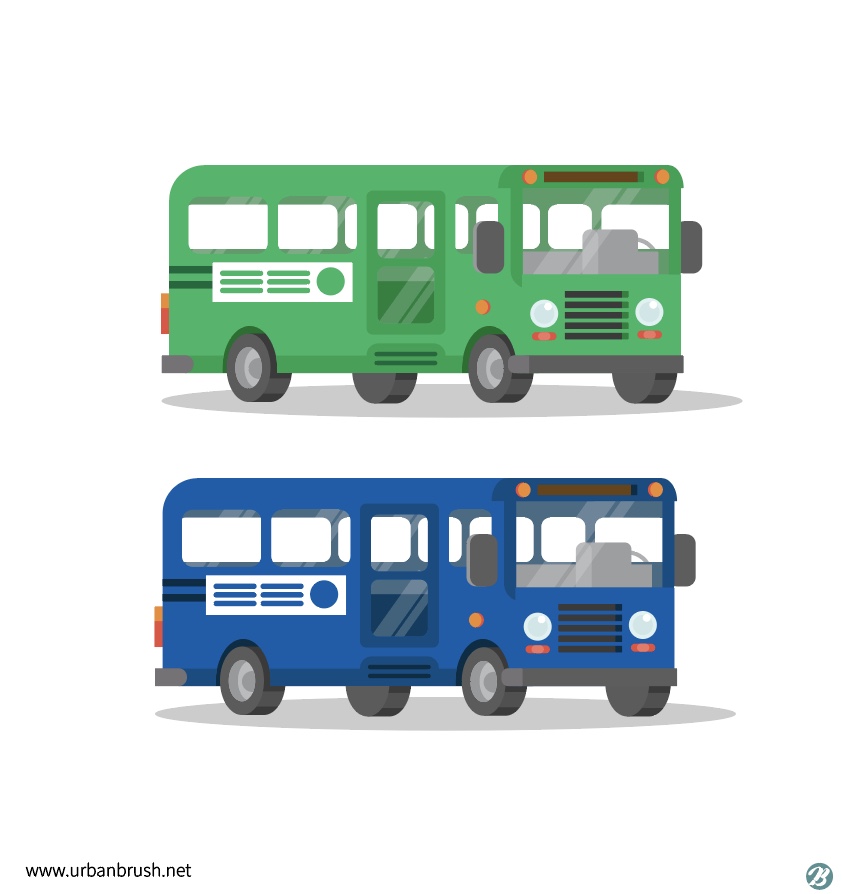 시내 버스 일러스트 Ai 다운로드 Download City Bus Vector - Urbanbrush