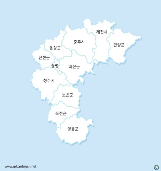 충청북도 충북 지도