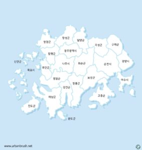전라남도 지도 일러스트