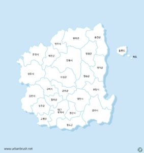 경상북도 지도 일러스트