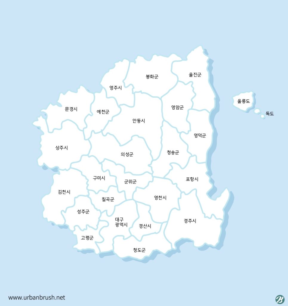 경상북도 지도 일러스트