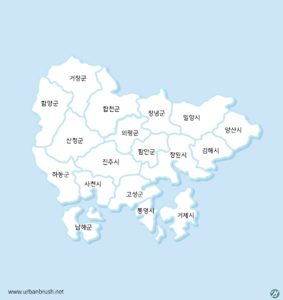 경상남도 지도 일러스트