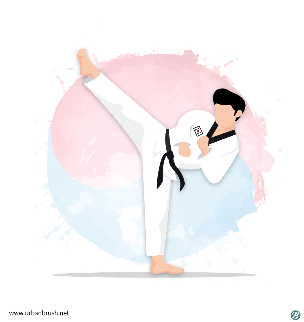 태권도 발차기 일러스트 Ai 다운로드 Download Taekwondo Kick Vector - Urbanbrush