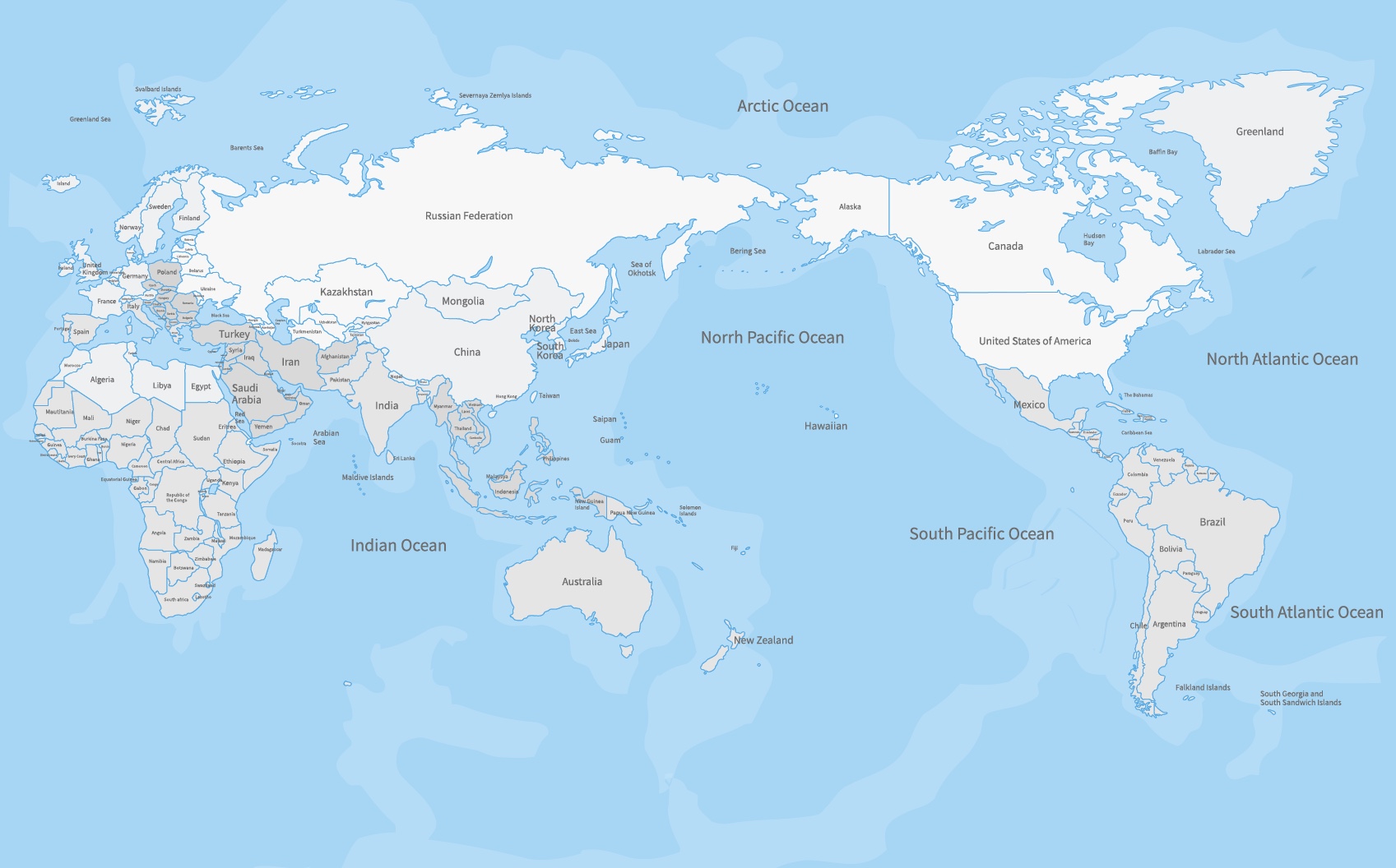 세계지도 영문명칭 일러스트 Ai 다운로드 Download World Map English Name Vector - Urbanbrush