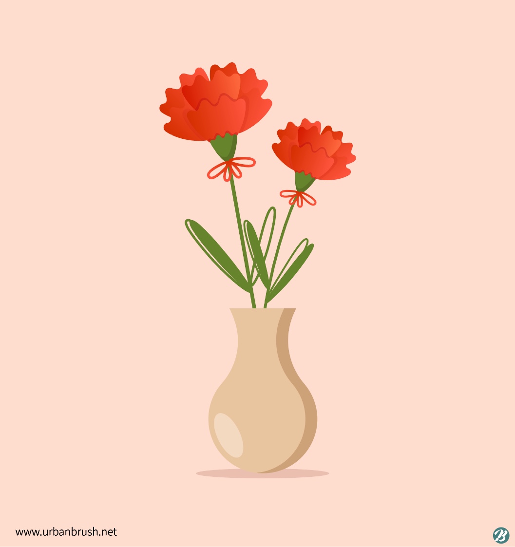 카네이션 화분 일러스트 Ai 다운로드 Download Carnation Flowerpot Vector - Urbanbrush