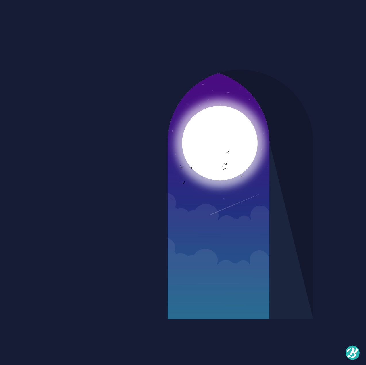 달이 보이는 창문 일러스트 Ai 다운로드 Download Moon Window Vector - Urbanbrush
