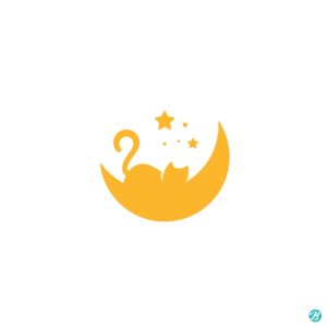 초승달 고양이 로고
