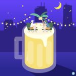 맥주 밤 일러스트 ai 다운로드 download beer night vector