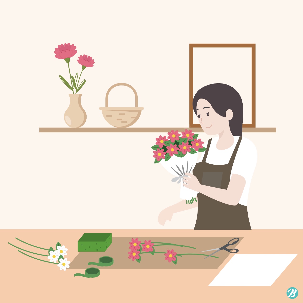 꽃꽂이 일러스트 Ai 다운로드 Download Flower Arrangement Vector - Urbanbrush