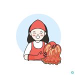 김치 여성 캐릭터 일러스트 ai 다운로드 download Kimchi female character vector