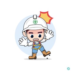안전캐릭터 바닥주의 일러스트