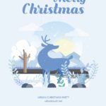 크리스마스 겨울 사슴 포스터 일러스트 ai 다운로드