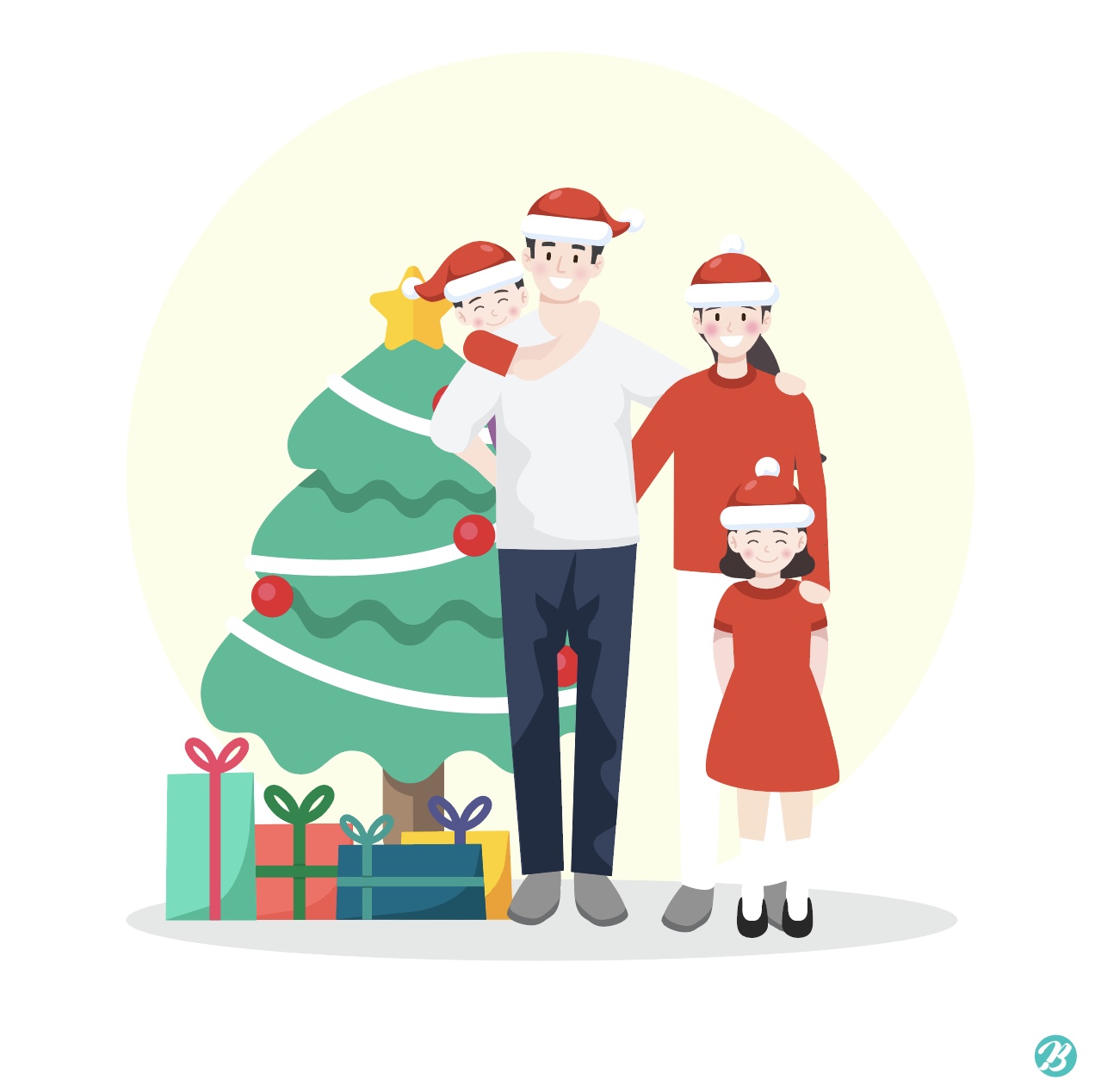 크리스마스 가족 일러스트 Ai 다운로드 Download Christmas Family Vector - Urbanbrush