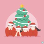 크리스마스 트리 가족 일러스트 ai 다운로드 download christmas tree family vector