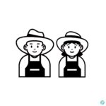 농부 부부 캐릭터 일러스트 ai 다운로드 download farmer couple characters vector