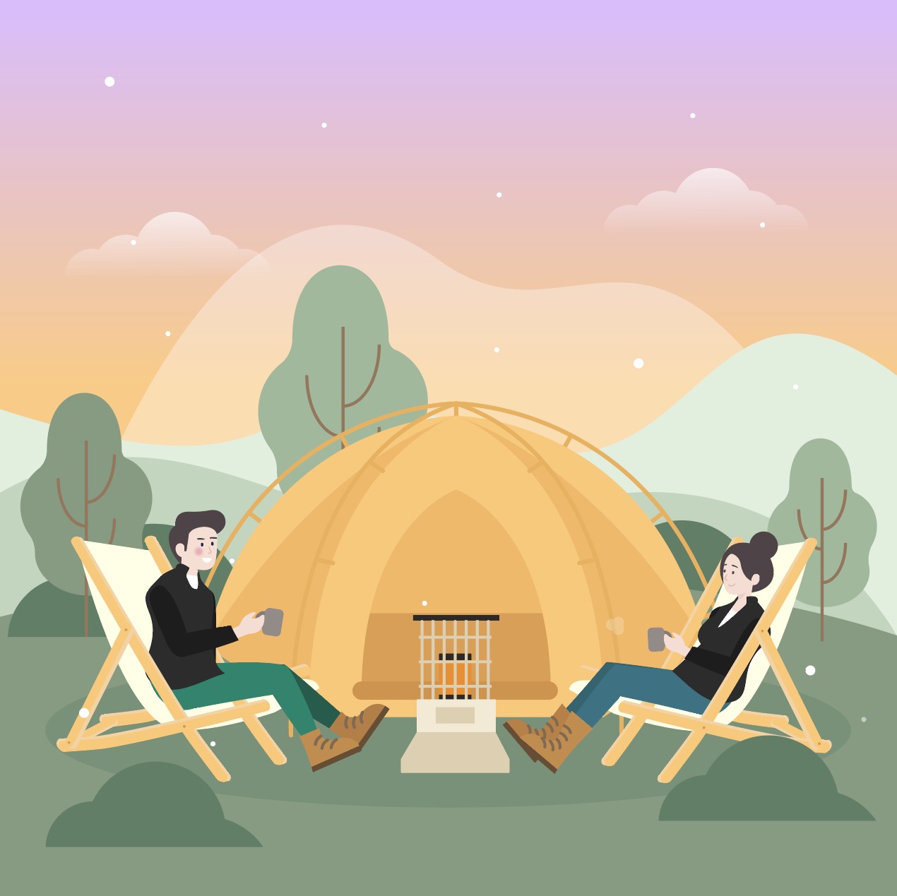 pareja camping viaje ilustración ai descargar descargar pareja camping  viaje vector - Urbanbrush