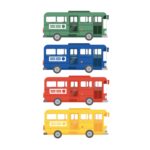 시내버스 4종 색상별 일러스트 ai 다운로드 download 4 types of city buses by color